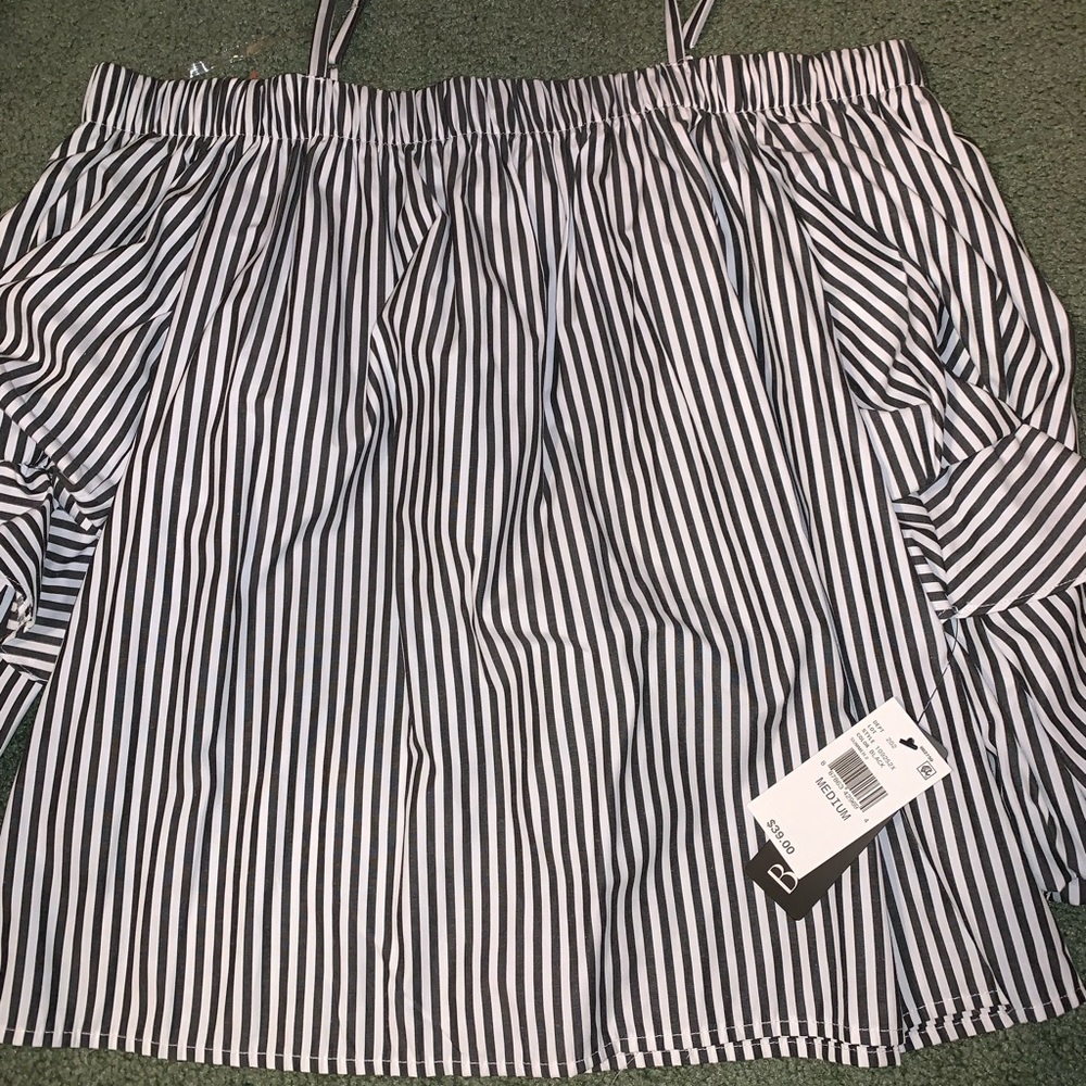 Striped off the shoulder Top